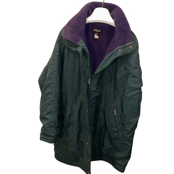 Patagonia Vintage teal purple fleece lined over sized jacket M RARE - Picture 1 of 4
